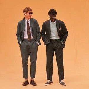 JCrew slim fit suit jacket and pants in stretch hemp-organic cotton